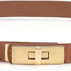 HATOFES Ceinture pour femme, réglable, fine, décorative, en cuir, alliage solide, à fermeture rotative, pour robes, jeans, pantalons