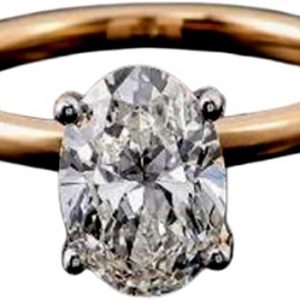 YUGNA Bague de fiançailles en argent sterling 925 plaqué or 14 carats et moissanite de 3 mm (DEF-VVS) avec pierre de naissance d’avril pour femme RNG-1323 Argent sterling Moissanite