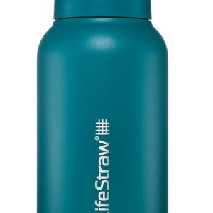 LifeStraw Go Series — Gourde filtrante en inox 1l pour les voyages et l’utilisation quotidienne. Élimine les bactéries, les parasites et microplastiques, améliore le goût, Laguna Teal (bleu pétrole)