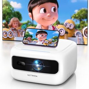 ULTIMEA Portable Videoprojecteur avec Décodage Full HD 1080P, 300 ANSI Lumen, Videoprojecteur avec Focus Électrique et Faible Latence, Movie Projecteur pour iOS/Android Phone, TV Stick, Apollo P10