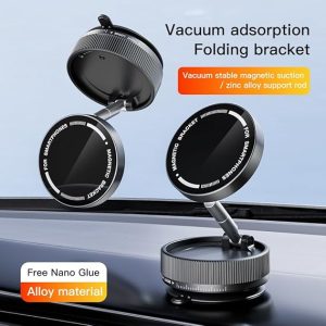 Gerbala Support de Téléphone de Voiture Magnétique à Aspiration sous Vide, Ventouse la Plus Puissante de 66 LB, Support de Téléphone de Voiture Magnétique Réglable à 360 ° (A)