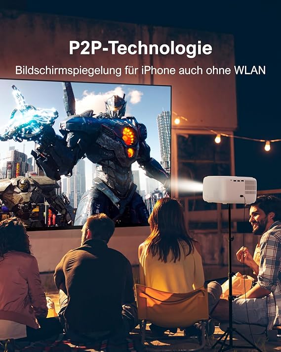 ULTIMEA Portable Videoprojecteur avec Décodage Full HD 1080P, 300 ANSI Lumen, Videoprojecteur avec Focus Électrique et Faible Latence, Movie Projecteur pour iOS/Android Phone, TV Stick, Apollo P10 – Image 2