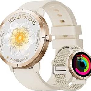 DREMAC Montre Connectée Femme,GPS Intégré,10 Jours Batterie/1,35'' Amoled Écran/Appel,170+ Modes Sportifs,5ATM Fitness Tracker avec Fréquence Cardiaque,Suivi du Sommeil,pour iOS Android, Or Rose