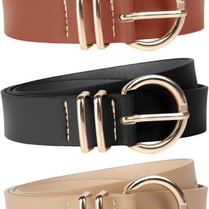 Euqvunn 3 Pièces Ceinture Femme en PU, Rétro Ceintures Femme avec Boucle Dorée, Ceinture Taille pour Robe Jeans, Ceintures en PU pour Dame Sangle de Taille de Mode 105 x 2,9cm Noir Marron BeigeEuqvunn 3 Pièces Ceinture Femme en PU, Rétro Ceintures Femme avec Boucle Dorée, Ceinture Taille pour Robe Jeans, Ceintures en PU pour Dame Sangle de Taille de Mode 105 x 2,9cm Noir Marron Beige