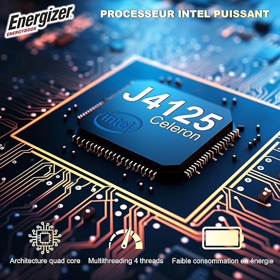 Energizer EnergyBook 17 – PC Portable 17,3" HD+, Intel Celeron, 4 Go RAM, SSD 128 Go, Windows 11, Clavier AZERTY – USB 3.0, HDMI – Ordinateur Laptop Gris Grande Autonomie – Image 2