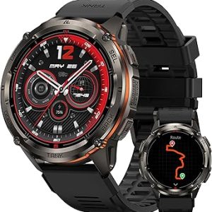 KOSPET Tank T3 Ultra 2 GPS Montre Connectée Homme- Acier Inoxydable Batterie de Grande Capacité 50M Étanche, Smartwatch Boussole Altimètre Appel,1.43″ AMOLED Toujour Activé Fréquence Cardiaque