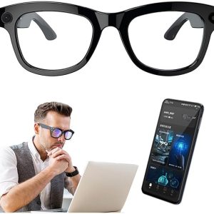 Lunettes intelligentes IA, avec caméra 500 W, ChatGPT intégré, commande vocale, Wi-Fi 4.0 + Bluetooth 5.3, lunettes de soleil avec traducteur Bluetooth intelligent, pour la musique et les appels,B