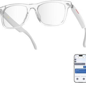 Lunettes intelligentes avec IA, lunettes Bluetooth pour homme et femme, 116 langues et accents, appareil de traducteur, filtre de lumière bleue et verres polarisés de préprotection UV Marque : BLESSOURCE