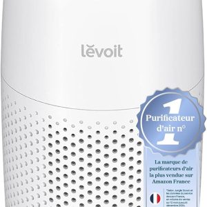 LEVOIT Purificateur d’Air Chambre, Filtration Efficace contre Allergies et Odeurs, Silencieux, avec Éponge d’Aromathérapie, 7W Économie d’Énergie, 3 Vitesses, Air Purifier HEPA pour Maison Bureau