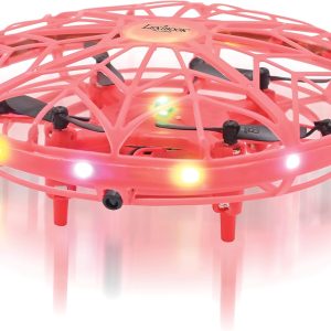 Lexibook, Crosslander® UFO, Premier Drone Lumineux Rechargeable avec contrôle gestuel, jusqu’à 5km/h, capteur de Mouvement, Maintien de l’altitude, Effets Lumineux, Rouge, UFO01