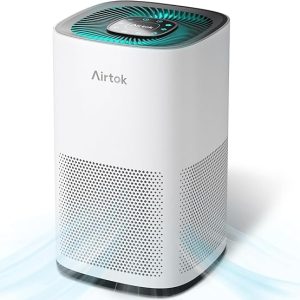AIRTOK Purificateur d’air, Air Purifier avec Filtre H13, Jusqu’à 990 Ft², HEPA Purificateur éliminant 99,97% de la poussière, de la Fumée, les Poils d’Animaux, Pollen, veilleuse, Timer, AP1001