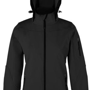 HRM Capuche Softshell Femmes I Blouson Premium Imperméable I Colonne d’Eau 5000mm I Veste Fonctionnelle I Vêtement de Travail I Habits Qualité Durables