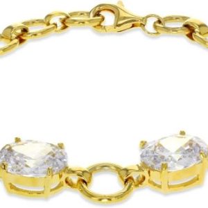 Tuscany Silver Fine Necklace Bracelet Anklet 9 Carats 375/1000 Plaqué Or 19 Centimeters Pour Femme