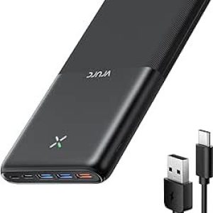 VRURC Batterie Externe 30000mAh USB C Power Bank Haute Capacité Charge Rapide 22.5W Compact Batterie Portable avec 4 Sorties et 3 Entrées Compatible avec Téléphone iPhone Samsung Tablet