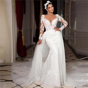Robe de mariée sirène à manches longues