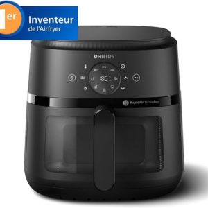 Philips Airfryer Série 2000 – Air Fryer 6.2L, 13 modes de cuisson, technologie RapidAir, jusqu&rsquo;à 90% de matières grasses en moins, fenêtre de cuisson, écran tactile, Noir (NA230/00)