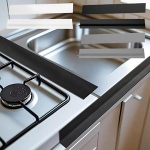 1 joint d&rsquo;étanchéité en silicone en forme de T résistant à la chaleur pour cuisine, maison, camping-car, facile à nettoyer, transparent