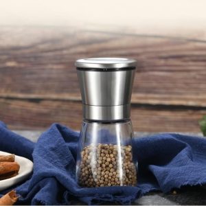 1 moulin à poivre réglable en céramique et moulin à sel de mer – Moulin à sel de mer portable rechargeable, ustensile de cuisine pour camping, tente, voyage, randonnée, barbecue et cuisine à la maison