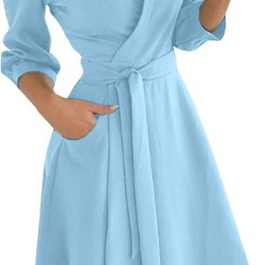 FNKDOR Robe Femme Vintage de Soirée Cocktail Cérémonie Années 1950s Style Col en V Chic et Elégant Robe Manche Courte Soirée Robe De Genou Longueur