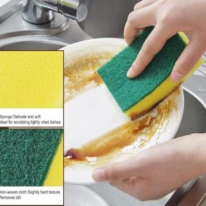 Lot de 10 éponges de nettoyage double face pour la maison et la cuisine, éponges à récurer anti-rayures