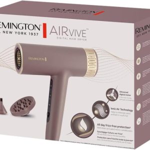 Remington AIRvive Sèche-cheveux (Moteur numérique silencieux léger, 110 000 tr/min, séchage rapide) Concentrateur, diffuseur (Technologie Ionique et anti-frisottis,12 réglages chaleur-vitesse) EC8930