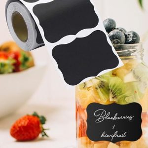 Lot de 120 étiquettes tableau noir, imperméables et réutilisables, pour bocaux Mason, décoration de fête, salles d&rsquo;artisanat, mariages, rangement, organiser votre maison et votre cuisine (polygonale)