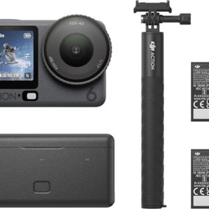 DJI Bundle Optimisé Osmo Action 6, caméra d’Action avec capteur carré 1/1,1″, Ouverture Variable, autonomie de la Batterie prolongée, caméra d’Action 4K idéale pour Les tournages en extérieur
