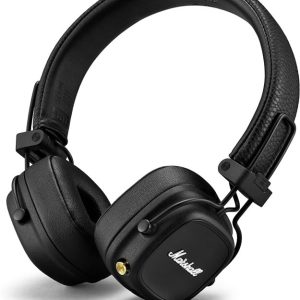Marshall Casque Bluetooth supra-auriculaire Major IV, écouteurs sans fil, pliables, autonomie sans fil de plus de 80 heures, noir