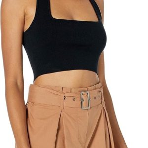 Marque Amazon – Greta Crop Top Cintré pour Femme, Encolure Carrée, Dos Nu par The Drop