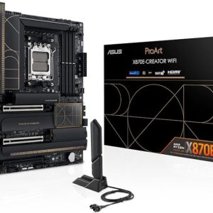 ASUS PROART X870E-CREATOR WiFi – Carte mère Gaming AMD Ryzen AM5 X870 ATX (DDR5, 16+2+2 DrMOS, PCIe 5.0, 4 x M.2, USB4, 10 GB & 2.5 GB LAN, HDMI, WiFi 7, Aura Sync RGB)