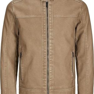 JACK & JONES Washed PU Jacket Jjewarner Noos Veste en polyuréthane délavé Homme