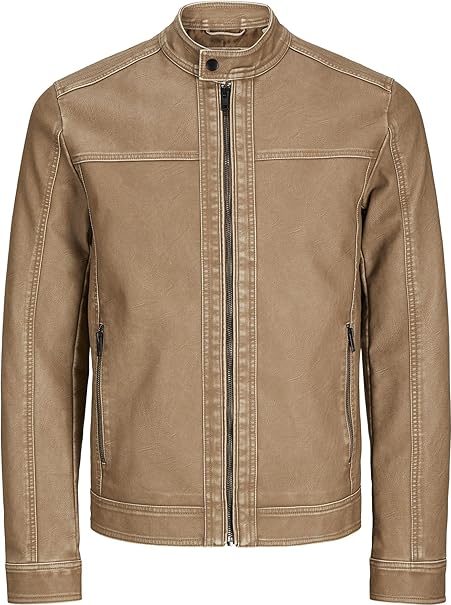 JACK & JONES Washed PU Jacket Jjewarner Noos Veste en polyuréthane délavé Homme