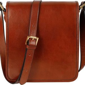 Time Resistance Sac à bandoulière en cuir pour homme – Petite sacoche rétro