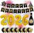 XXL Décoration Nouvel An 2026 Set – Happy New Year – avec ballons, ballons chiffres en aluminium, accessoires photo, guirlande comme décoration pour le réveillon (Set Décoration 02)