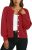 GRECERELLE Cardigan Femme Manches Longues Cardigans Épais Élégant Cardigan Casual Open Front Sweater Col Rond Pull Oversize Tricoté Pull Décontracté avec Boutons, Automne, Hiver